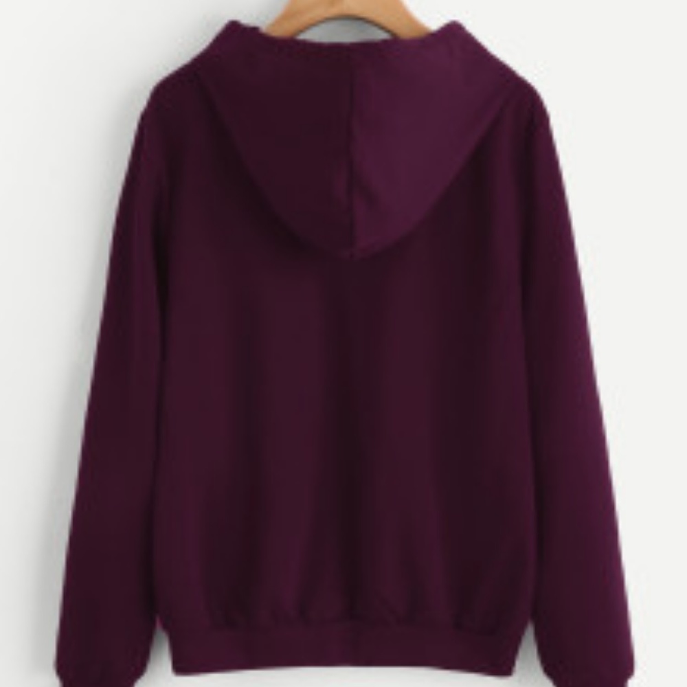 Adorable burgundy  MEOW kitten hoodie - Picture 4 of 4